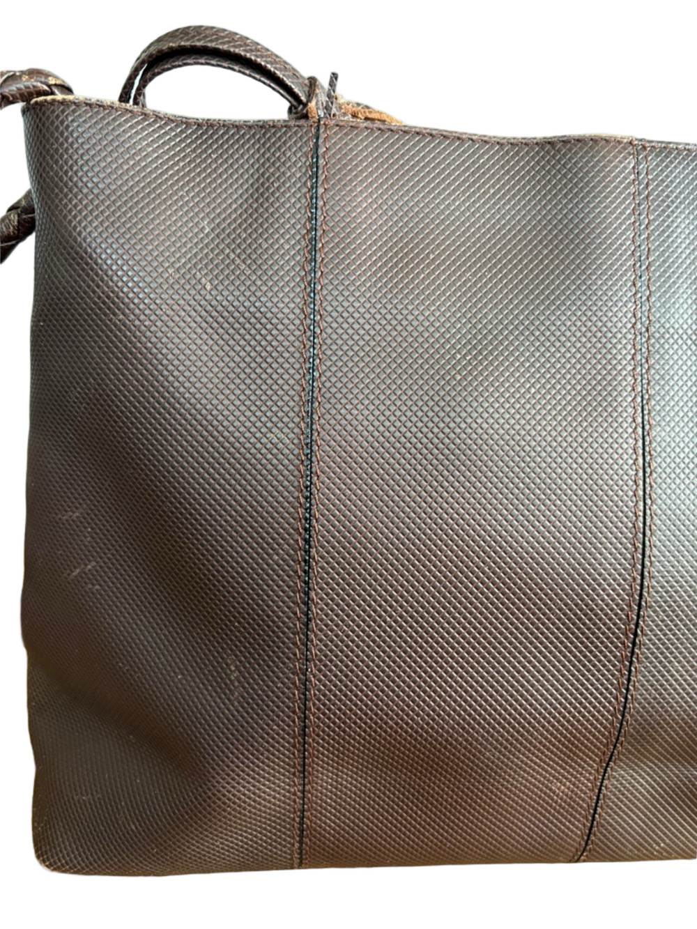 Bottega Veneta Vintage Brown Leather Shoulder Bag Minimalist Woven Detail - Picture 11 of 16